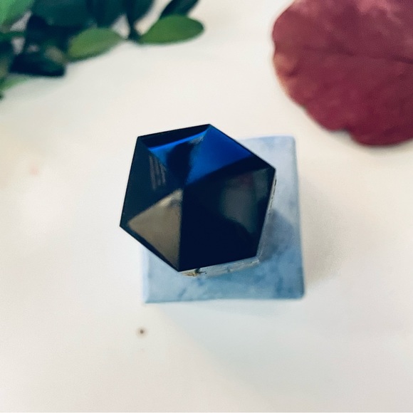 New Natural Obsidian Carved Artisan Sun 24k Gold Tower Point Crystal Decoration - Picture 16 of 16